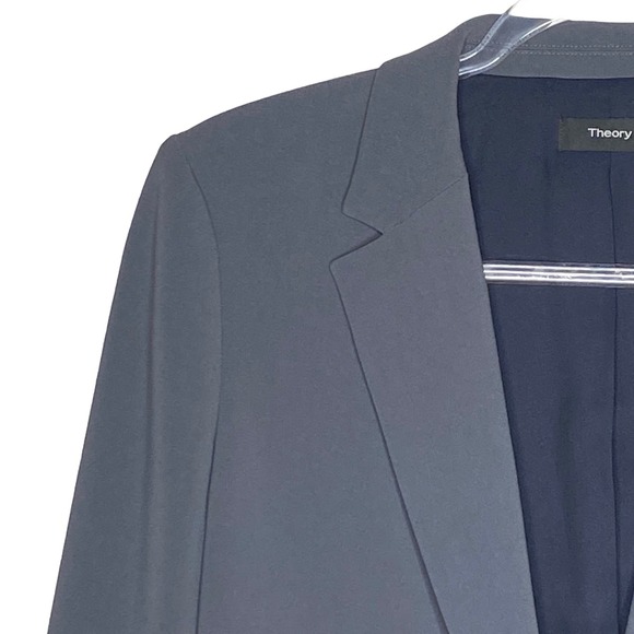 Theory Womens Size 8 Gray Staple Blazer Admiral Crepe - Picture 2 of 8